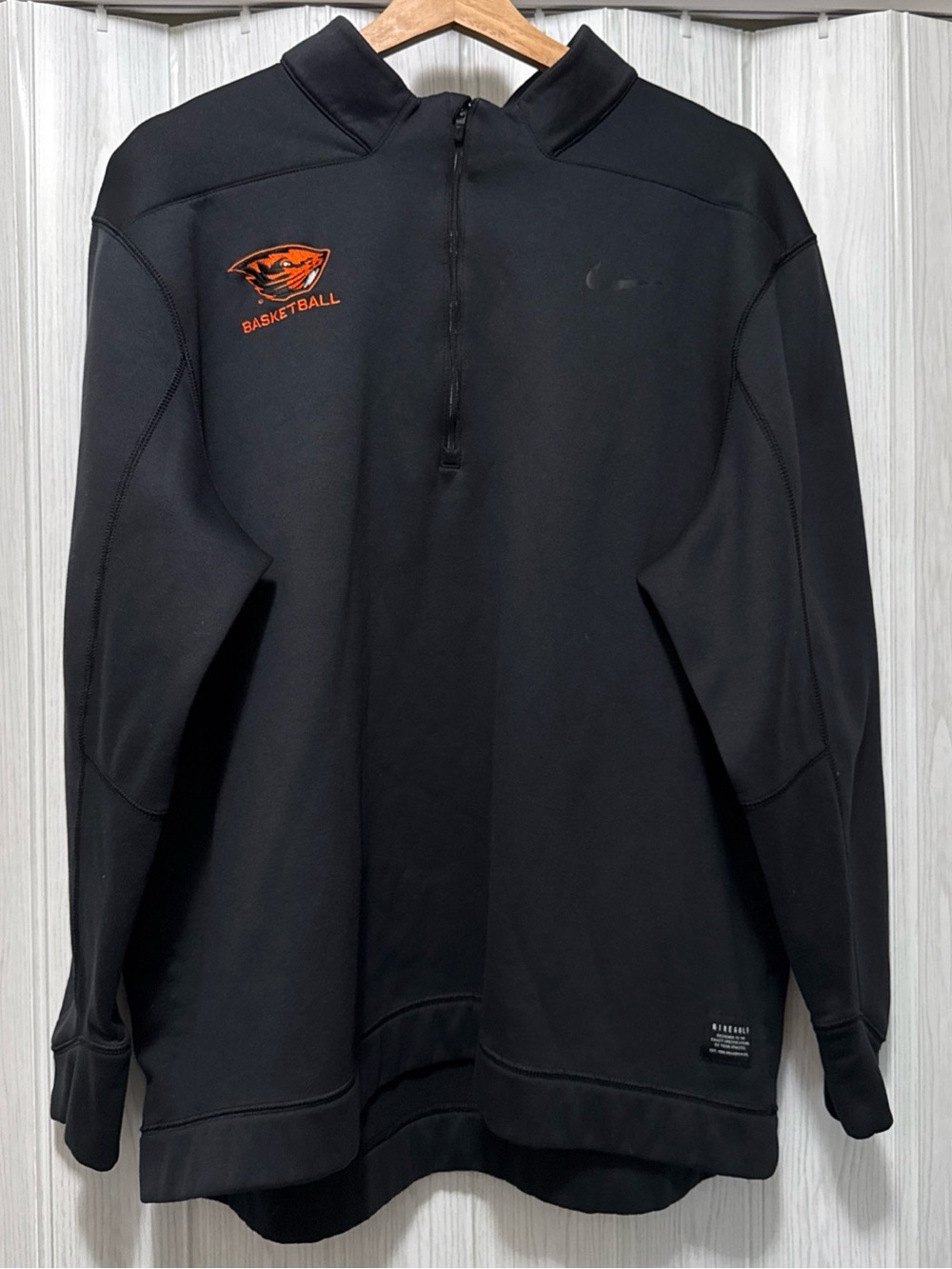 Nike Men’s Black Quarter-Zip Pullover Oregon State Beavers Basketball Logo XXL